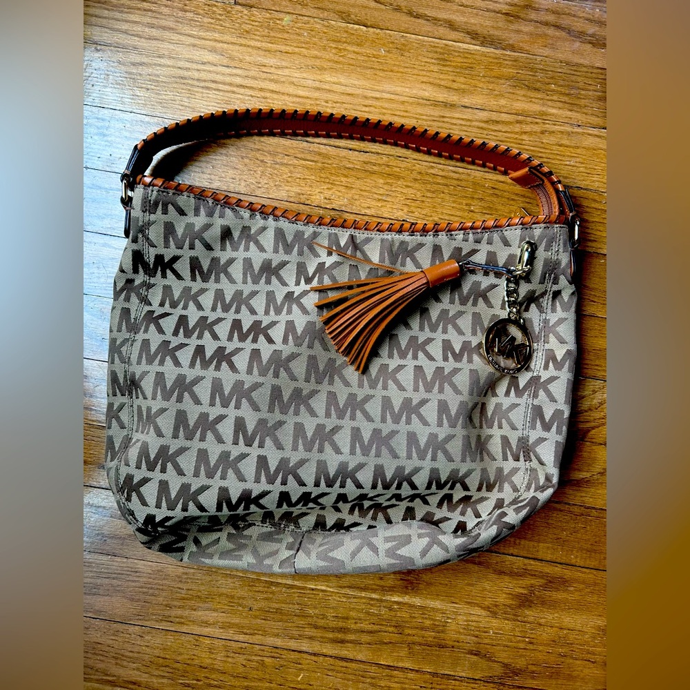 Michael Kors Brown Logo Shoulder Bag